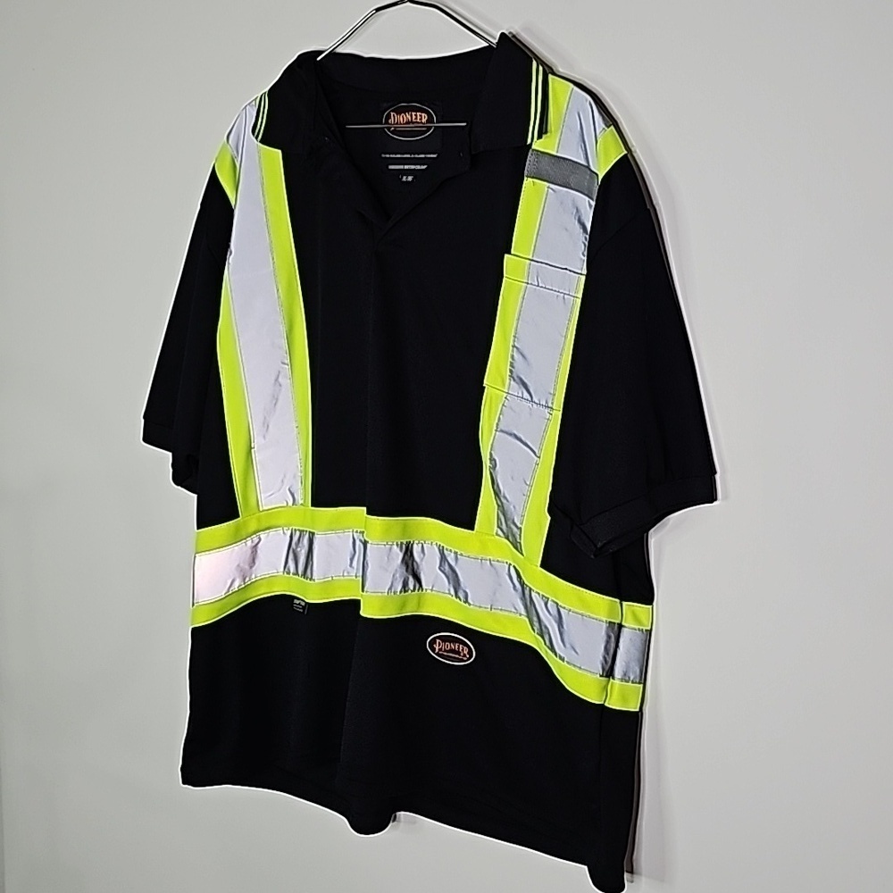 Pioneer XL black reflective class 1 level 2 storm master traffic short sleeve - Picture 2 of 7